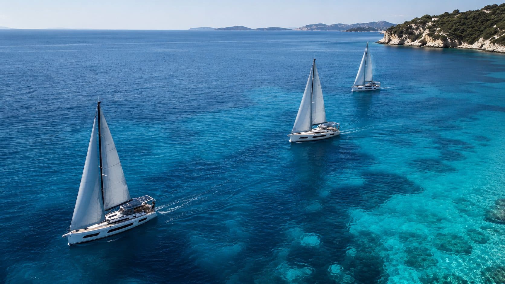 Barca a vela in navigazione lungo la costa italiana