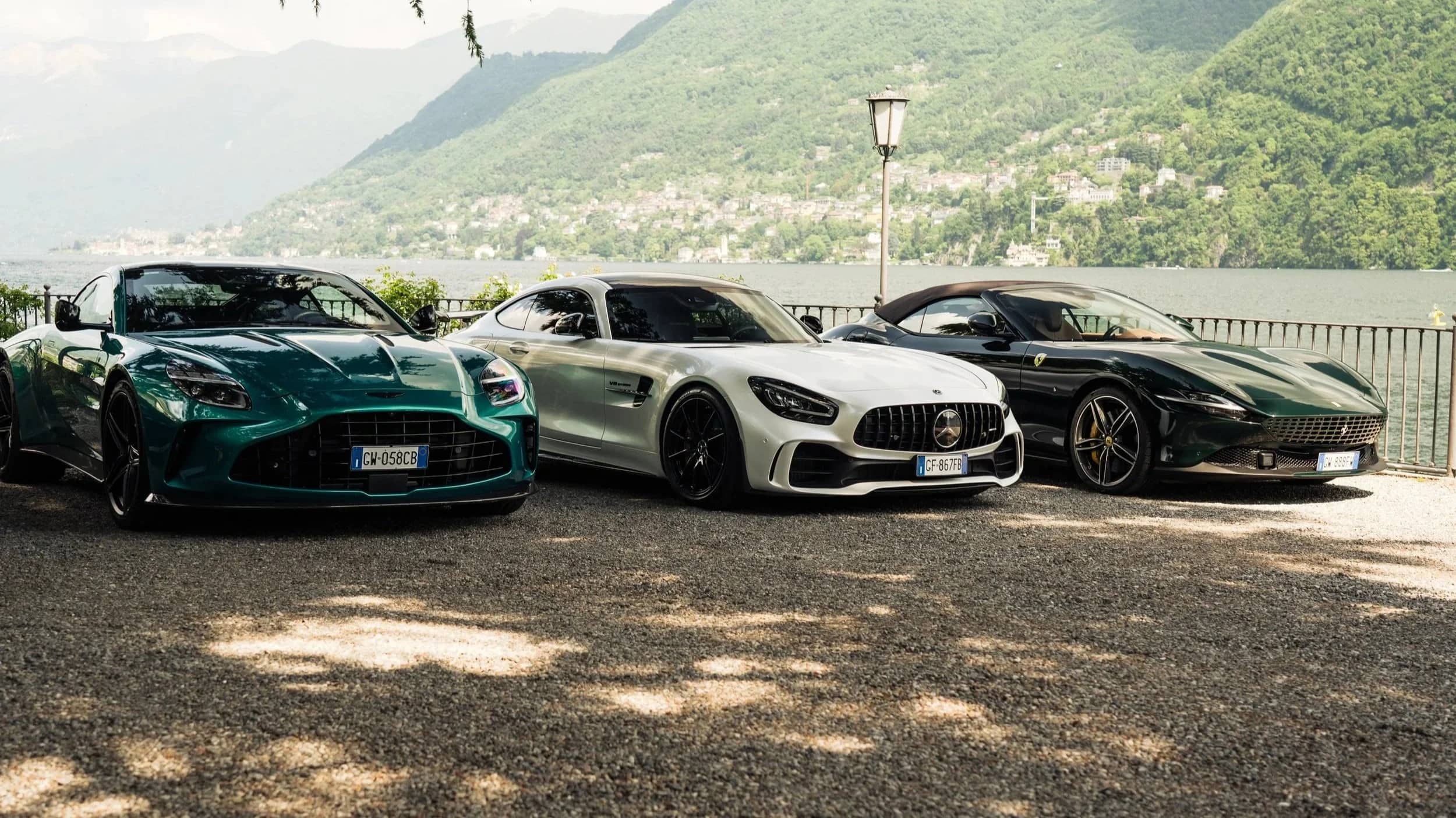 Supercar sul Lago di Como dopo la partenza da Milano